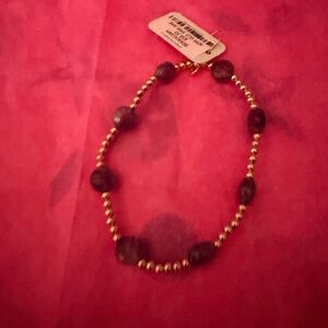 Enewton admire gold 3mm amethyst Elegant Gold and Purple Beaded Bracelet NWT